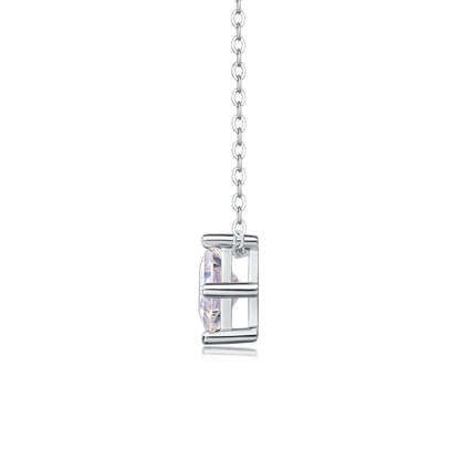 Princess Cut Solitaire Necklace – Sterling Silver Minimalist Pendant | Zariah Gold™