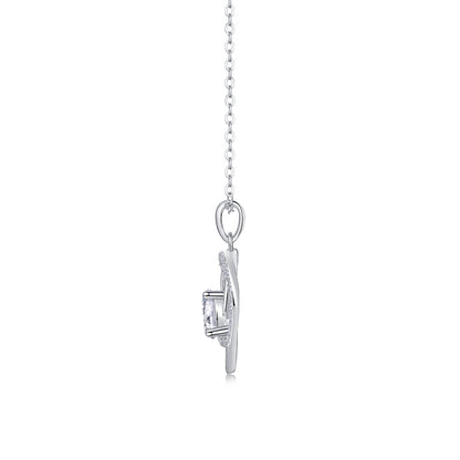 Double Heart Moissanite Necklace – Sterling Silver Love Pendant | Zariah Gold™