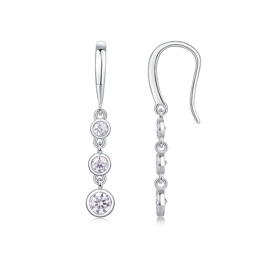 Cascade Moissanite Drop Earrings – 925 Silver Elegance | Zariah Gold™