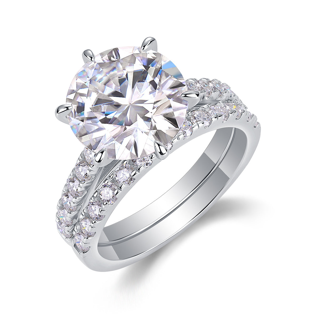 Brilliant Moissanite Bridal Set – Elegant 925 Silver Finish | Zariah Gold™