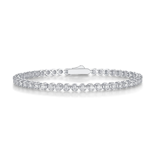 DiamondLuxe Moissanite Tennis Bracelet – 925 Sterling Silver Sparkle | Zariah Gold™