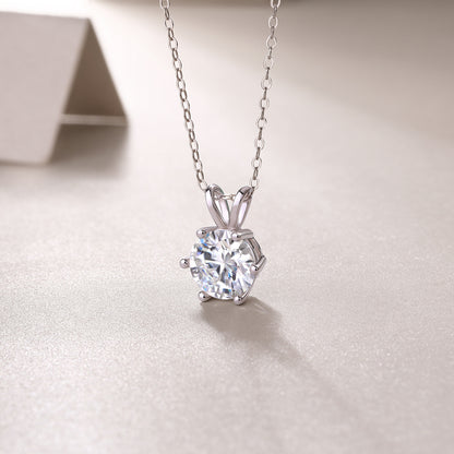 Radiant Solitaire Necklace – Moissanite Pendant in 925 Sterling Silver | Zariah Gold™