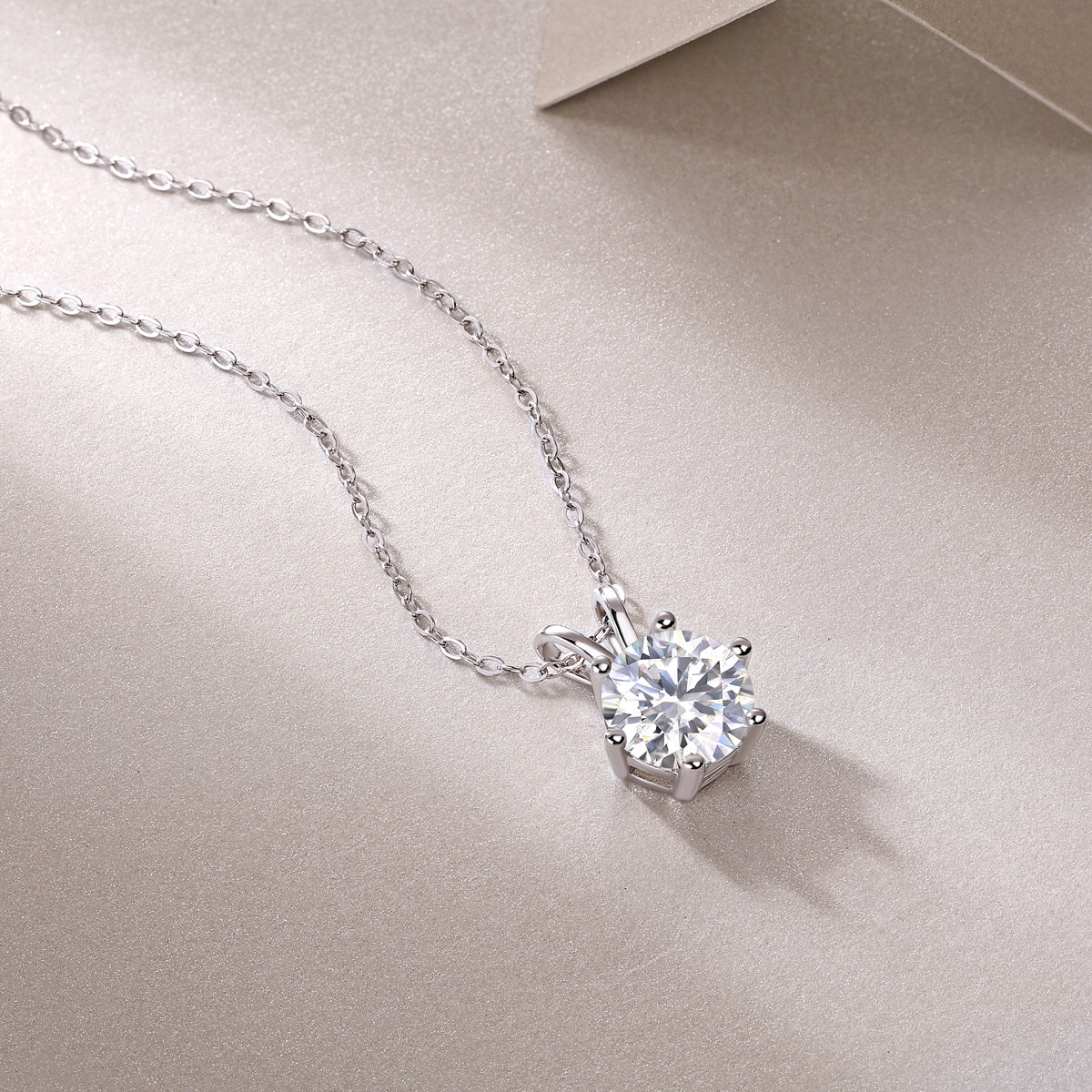 Radiant Solitaire Necklace – Moissanite Pendant in 925 Sterling Silver | Zariah Gold™