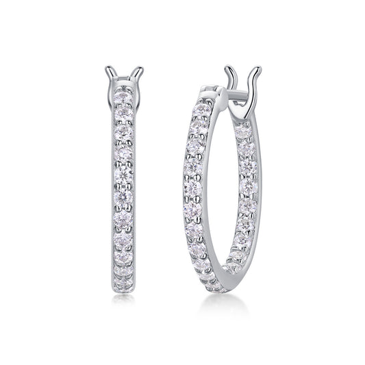 Classic Oval Moissanite Hoop Earrings – 925 Sterling Silver Sparkle | Zariah Gold™