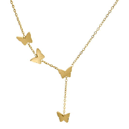 Golden Flutter Necklace – 18K Gold-Plated Butterfly Drop Chain | Zariah Gold™