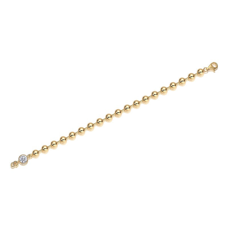 Golden Bead Moissanite Bracelet – 18K Plated Shine on Sterling Silver | Zariah Gold™