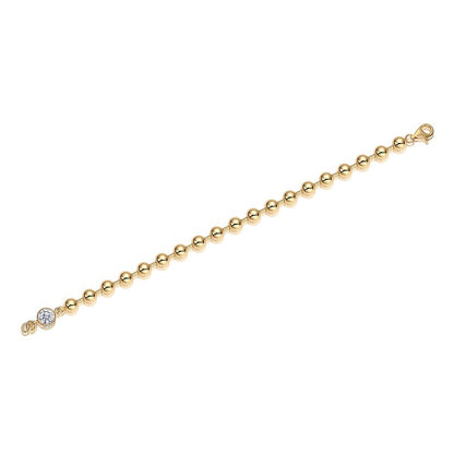 Golden Bead Moissanite Bracelet – 18K Plated Shine on Sterling Silver | Zariah Gold™