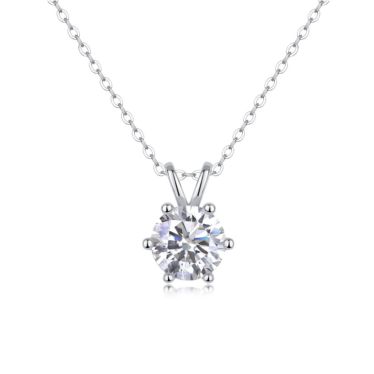 Radiant Solitaire Necklace – Moissanite Pendant in 925 Sterling Silver | Zariah Gold™