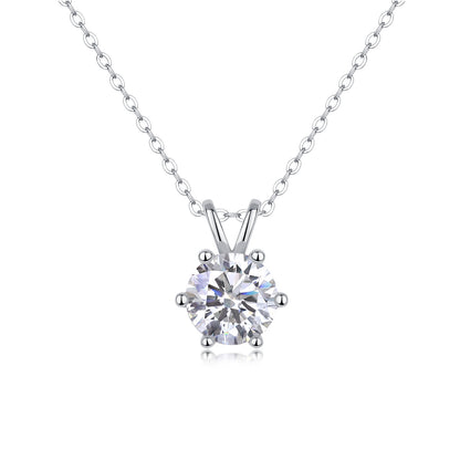 Radiant Solitaire Necklace – Moissanite Pendant in 925 Sterling Silver | Zariah Gold™