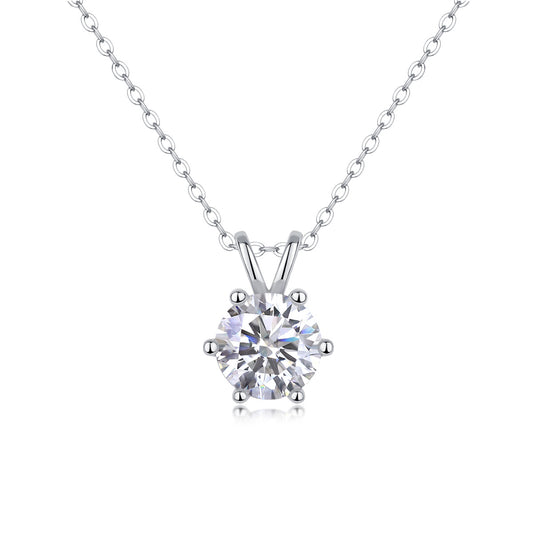 Radiant Solitaire Necklace – Moissanite Pendant in 925 Sterling Silver | Zariah Gold™