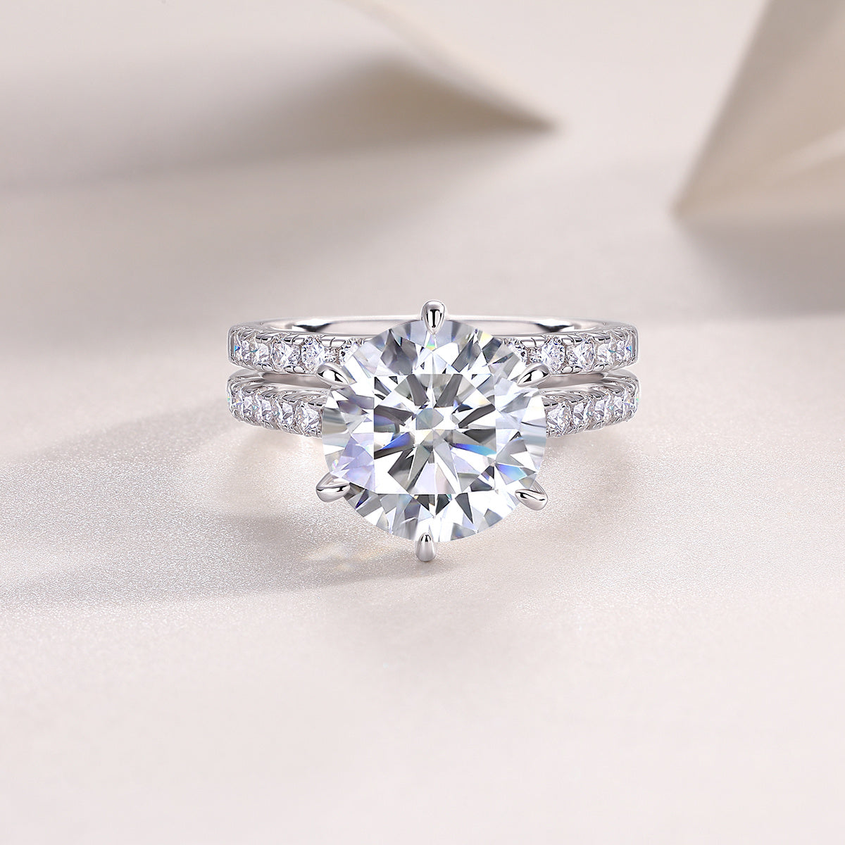 Brilliant Moissanite Bridal Set – Elegant 925 Silver Finish | Zariah Gold™