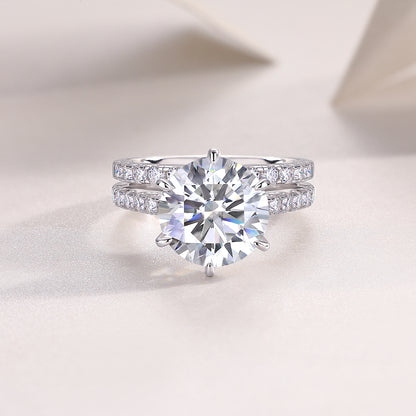 Brilliant Moissanite Bridal Set – Elegant 925 Silver Finish | Zariah Gold™