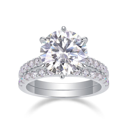 Brilliant Moissanite Bridal Set – Elegant 925 Silver Finish | Zariah Gold™