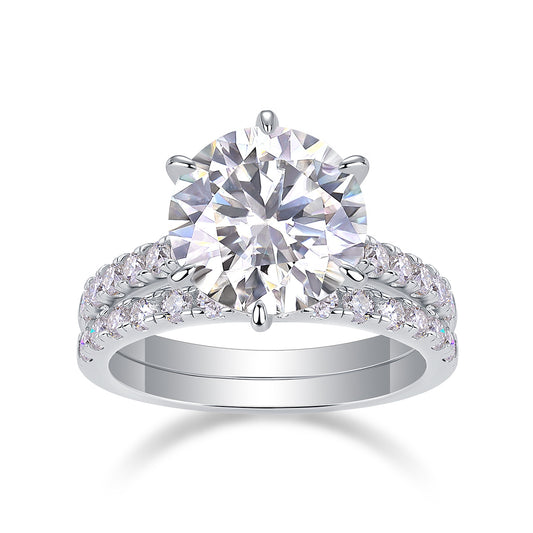 Brilliant Moissanite Bridal Set – Elegant 925 Silver Finish | Zariah Gold™