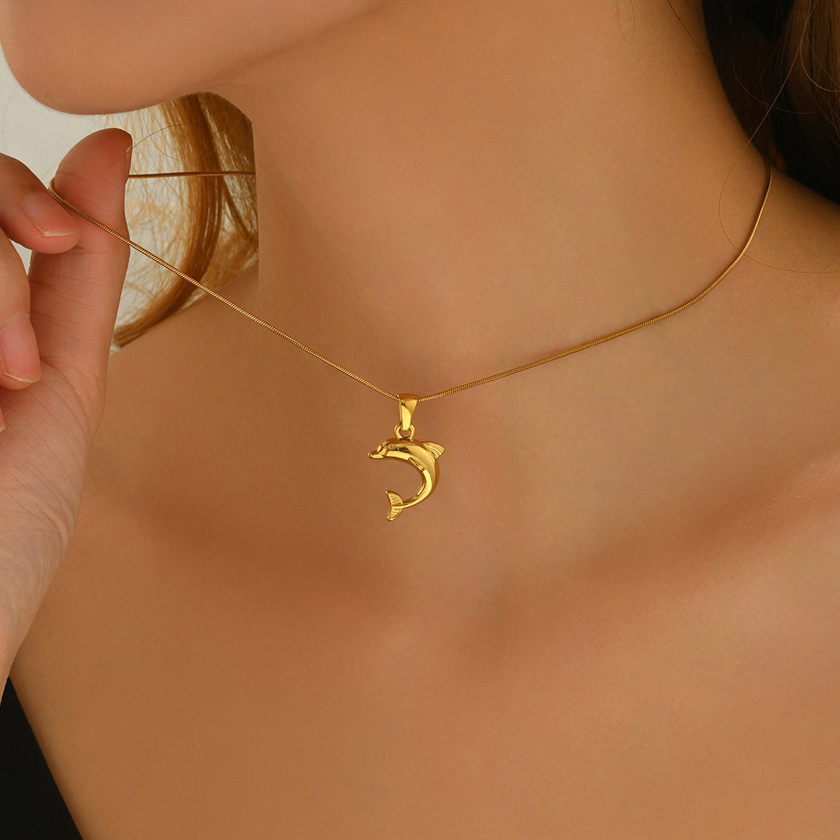 Dolphin Heart Set – 18K Gold-Plated Necklace & Stud Earrings | Zariah Love™