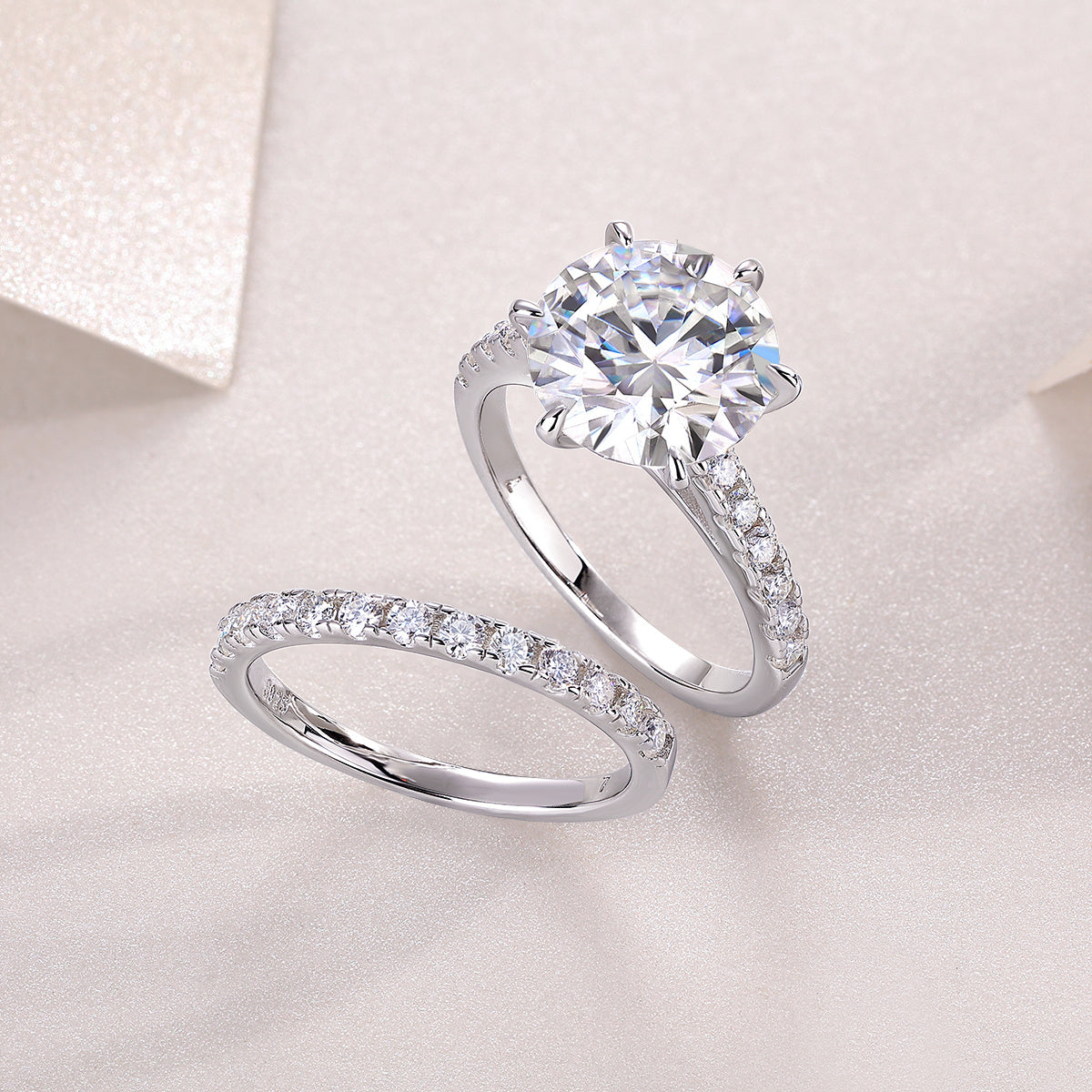 Brilliant Moissanite Bridal Set – Elegant 925 Silver Finish | Zariah Gold™
