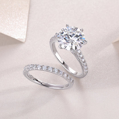 Brilliant Moissanite Bridal Set – Elegant 925 Silver Finish | Zariah Gold™
