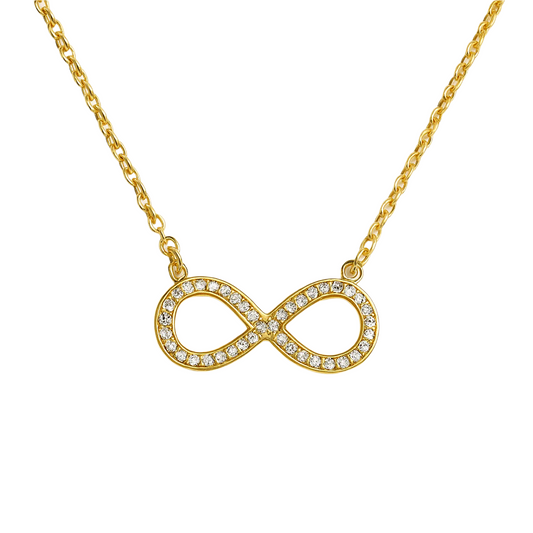Eternal Glow Necklace – 18K Gold-Plated Infinity Pendant with CZ Stones | Zariah Gold™