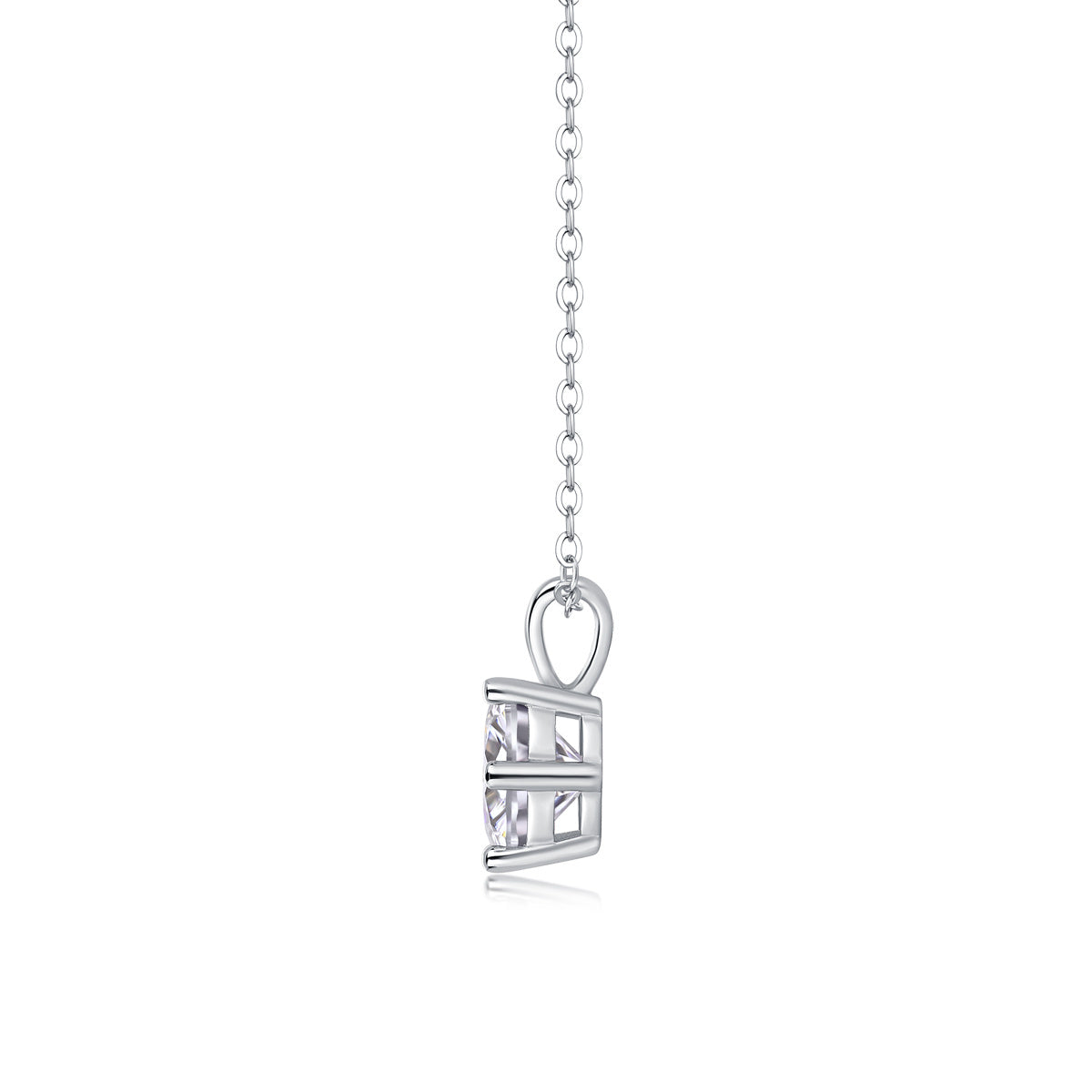 Radiant Solitaire Necklace – Moissanite Pendant in 925 Sterling Silver | Zariah Gold™