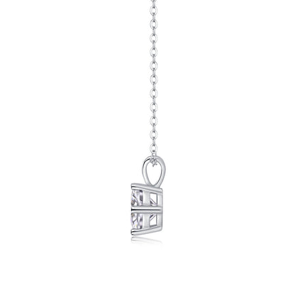 Radiant Solitaire Necklace – Moissanite Pendant in 925 Sterling Silver | Zariah Gold™