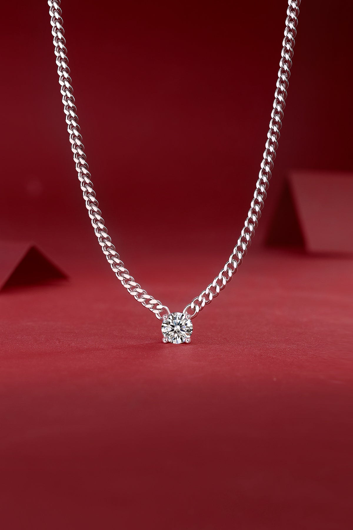 Cuban Link Solitaire Necklace – Bold Sterling Silver Statement | Zariah Gold™