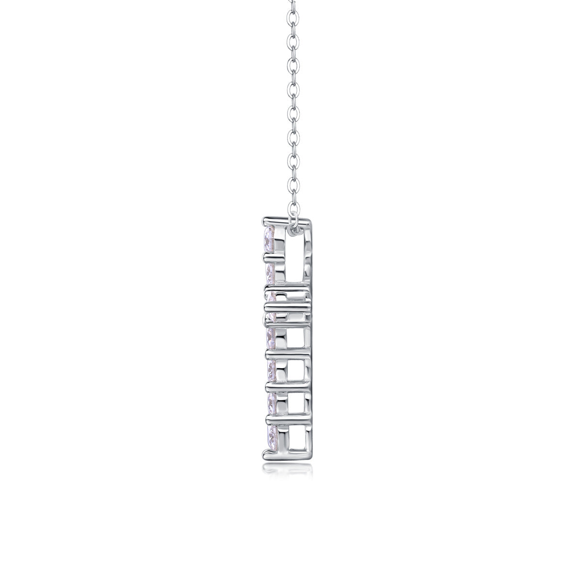 Radiant Moissanite Cross Necklace – 925 Sterling Silver | Zariah Gold™