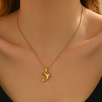 Dolphin Heart Set – 18K Gold-Plated Necklace & Stud Earrings | Zariah Love™